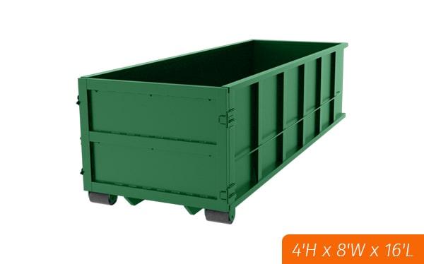 15 yard dumpsters are commonly used for construction waste disposal